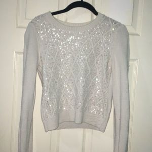Cream color Sequined Sweater